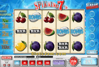 Spinning 7's Slots Bonus Game