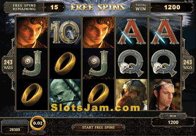 Lord of the Rings Slots Free Spins