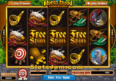 Robin Hood Feathers of Fortune Slots Bonus Game