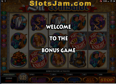 Sir Winsalot  Slots Bonus Game