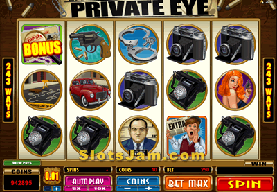 Private Eye Slots Bonus Game